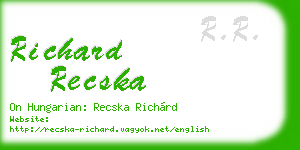 richard recska business card